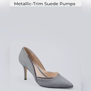 Womens WHBM cute gray dress heels sz9 M